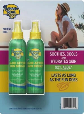 Banana Boat After Sun Aloe Mist Spray Pump, 6 oz Alcohol Free 92% Aloe (2 Pack) - Image 1 of 4