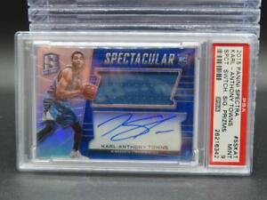 2015-15 Spectra Karl Anthony Towns Spectacular Rookie Jersey Auto #10/35 PSA 9