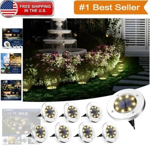 Efficient 8 LED Solar Lights - Automatic On/Off Backyard & Walkway Lighting - Picture 1 of 8