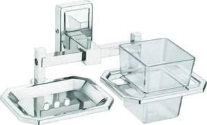 Acciaio Inox 304 Grado Darcy 2in1 Porta Sapone Con Tumbler Sostegno Cromato - Foto 1 di 4