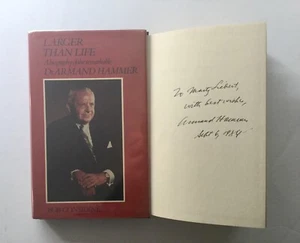 Armand Hammer 1898-1990 firmado - libro autografiado "Más grande que la vida" - Imagen 1 de 12