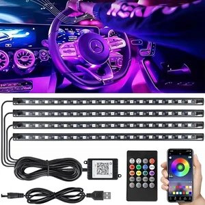 Kit led ambientali interno per auto ccon telecomando e app 12 V - Afbeelding 1 van 8
