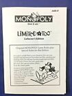 Limited Too Collector's Edition Monopoly Replacement Pieces: Rules Booklet