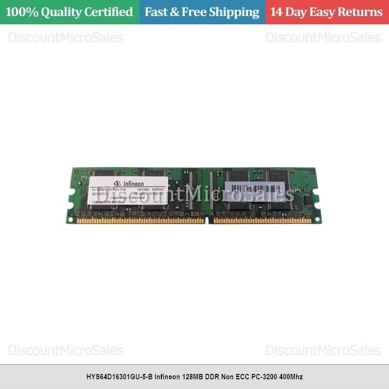 HYS64D16301GU-5-B Infineon 128MB DDR Non ECC PC-3200 400Mhz - Image 1 of 1