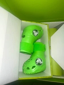 BARK Crocs Limited Edition Dog 4 Pc Boots Green Slime Booties Size Large - Picture 1 of 3