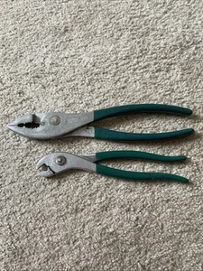 Vintage Diamond USA Battery Wrench HB28 & H110 Large Frame Pliers Green Handles - Picture 1 of 16