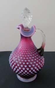 Fenton Plum Hobnail Opalescent Decanter With Stopper Outstanding Rare 1959-62 - Picture 1 of 19