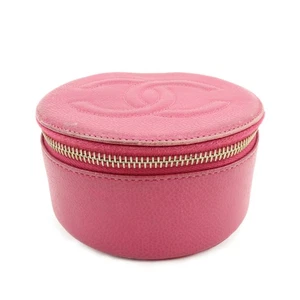 CHANEL Kaviarskin Schmuckkästchen Kosmetikkoffer Accessoire Etui Rosa Authentisch Gebraucht Kostenloser Versand - Bild 1 von 20