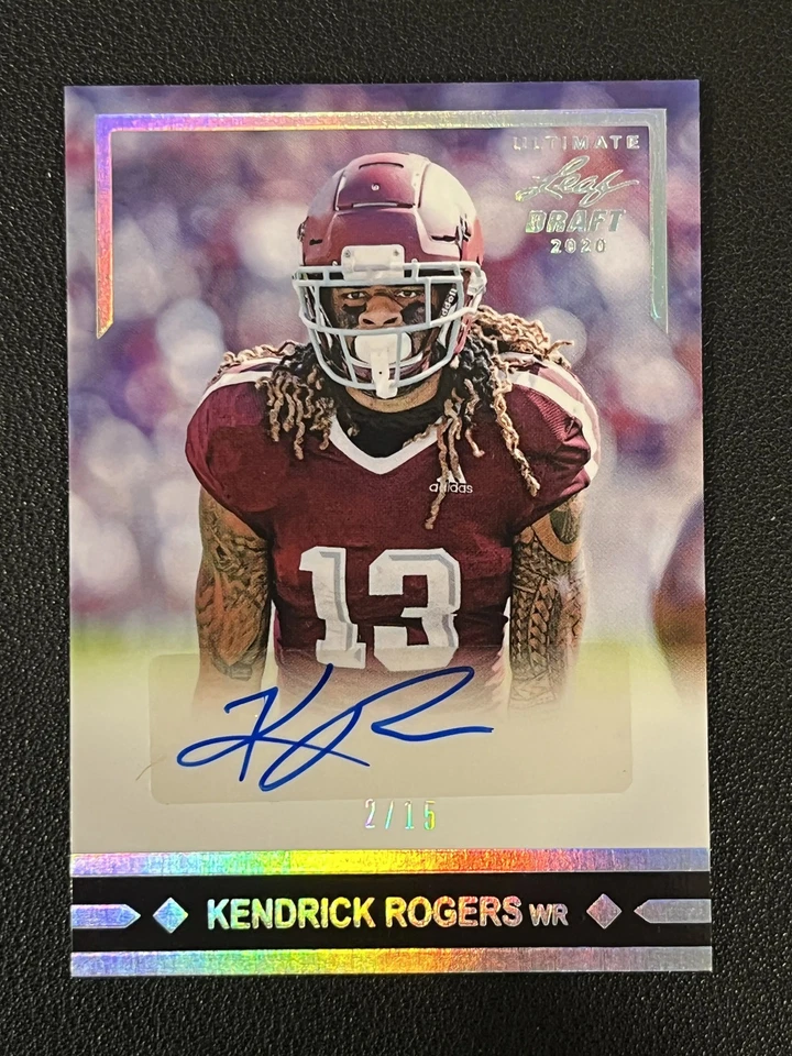 Kendrick Rogers 2020 Leaf Ultimate Draft 91 Silver Spectrum Auto /15 91KR1 - Image 1 of 1