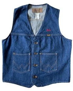 Vintage Wrangler Authentic Western Weste M Blau Jeans Denim Taschen Ranch Medium - Bild 1 von 6