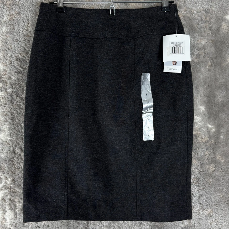 NUEVA Mini Falda Lápiz Ellen Tracy Talla S Elastizada Gris Informal Pull On Foto 1 de 4