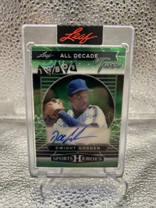 DWIGHT GOODEN 2025 LEAF SPORTS 1980'S HEROES DECADE AUTO GREEN CRYSTAL 1/1 METS - Picture 1 of 2