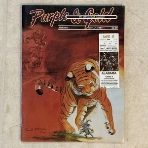 1987 LSU vs Alabama Football Program & Ticket Stub Tiger Stadium McCorkle Art - Picture 1 of 21