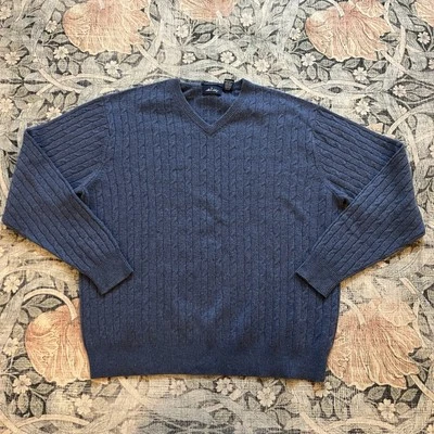 Allen Solly Mens 100% Cashmere Cable Knit Sweater Crew Neck XL - Image 1 of 4