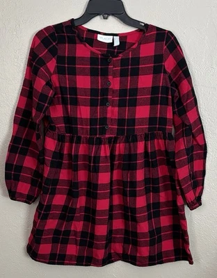 Children’s Place Niñas Rojo Búfalo Franela Cuadros Vacaciones Navidad Vestido Talla 16 Foto 1 de 4