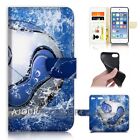 ( For iPod Touch 6 ) Wallet Flip Case Cover AJ21285 Football Soccer