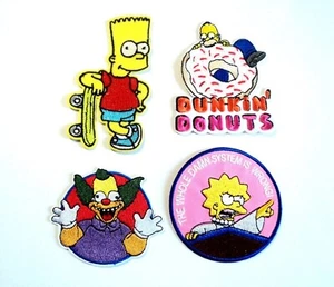 Bart Simpsons Patches Embroidered Cloth Badge Applique Iron Sew On Homer Krusty - Picture 1 of 8