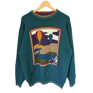 Vintage Par Four Golf Embroidered Sweater Pullover L 80er 90er Ugly Retro Preppy - Bild 1 von 8