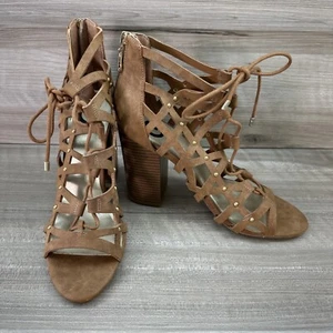 Sandalia para mujer G by GUESS Juto con cordones tacón bloque color tostado talla 10M - Imagen 1 de 15