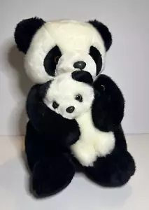 Kuschelweich Panda Bear With Baby German Plush Stuffed Animal - Picture 1 of 9
