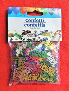 1oz Bag of Confetti Stars & Happy Birthday Shiny Colorful ~ 1/4" - 1" Party Fun! - Picture 1 of 1