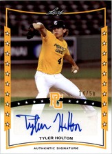 2014 Leaf Perfect Game Showcase Autographs Gold #ATH2 Tyler Holton /50