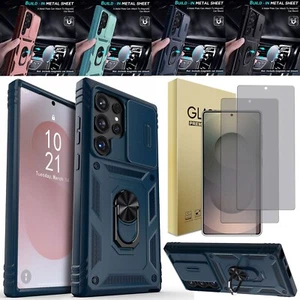 Funda con anillo para lente cubierta deslizante privacidad vidrio templado para Samsung S25 Plus/S25 Ultra - Imagen 1 de 42