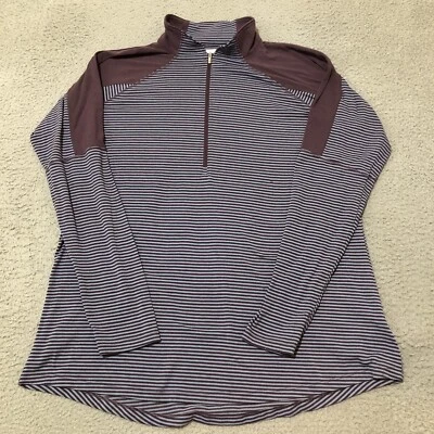 Columbia 1/4 Zip Pullover Womens 1X Purple Blue Striped Pilling - Image 1 of 4