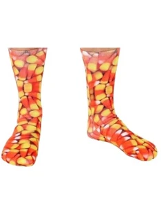 Living Royal Halloween Socks Candy Corn Crew 4-12 Women 6-13 Men One Size Fits  - Picture 1 of 6