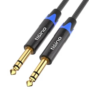 tisino Cavo TRS da 1/4 di Pollice, Quarto di Pollice 1/4 TRS a TRS Audio Stereo Bilanciato - Foto 1 di 8