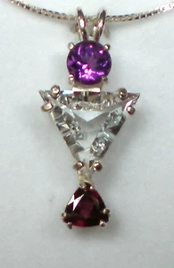 Earth Angel - Amethyst, White Topaz & Rhodolite Garnet j2302 - Picture 1 of 3