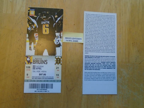 Mikko Lehtonen  1st NHL Game  Buffalo Sabres Cover