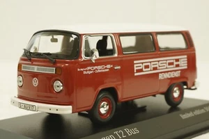 Volkswagen T2 bus, Porsche Renndienst 1972 red, 943053004, Minichamps 1:43 - Picture 1 of 8