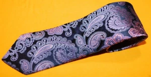 IKE BEHAR MADE IN U.S.A. BLUE/PINK PAISLEY/FLORAL TIE - NWOT - DESIGNER TIES. - Picture 1 of 3