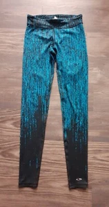 Champion Duodry S Teal & Black Long Soft Yoga Fitness Leggings - Picture 1 of 5