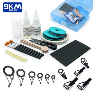 Kit de reparación de punta de caña de pescar de acero inoxidable guía de doble pie 16 piezas con pegamento - Imagen 1 de 9