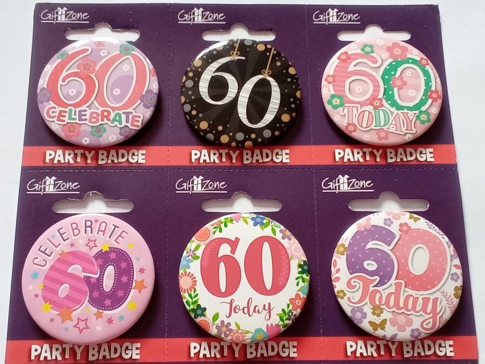 INSIGNIA FEMENINA DE 60 AÑOS ADULTO 60 CUMPLEAÑOS REGALO FIESTA Foto 1 de 1