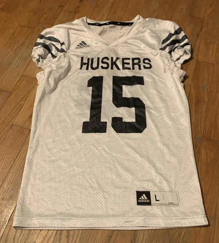adidas Men’s Nebraska Cornhuskers Football Jersey Sz. Large NEW WHITE Cover