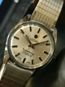 Roamer Superking Incabloc 17 Jewels Swiss Manual Winding Authentic Vintage Watch - Picture 1 of 12
