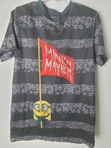 Minions Mayhem Flag Stripe Shirt Boys Medium (8) - Picture 1 of 5