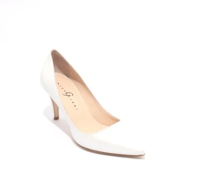 Zapatos de salón Gibellieri 3367k clásicos de cuero blanco tacón puntiagudo 36,5 / EE. UU. 6,5 Foto 1 de 4