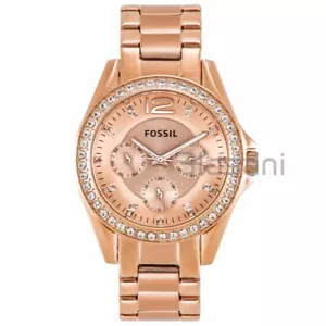 Fossil ES2811 Women's Riley Quartz Rose Gold Stainless Steel Watch 38mm - Picture 1 of 6