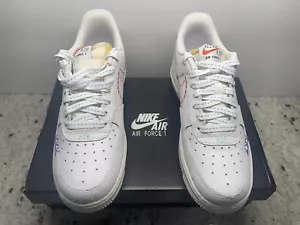 Nike Air Force 1 Low Nike 101 White Green Glow DX2348-100 sz 8 Women 6 Men - Picture 1 of 9