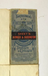 Bartholomew's New Reduced Survey - Berwick & Haddington - Sheet 9 - on cloth - Picture 1 of 4