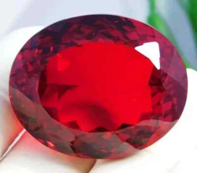 AAA+ Large Mozambique Red Ruby 209.00 Ct. Oval Cut Loose Gemstone Gift for Women - Image 1 of 4