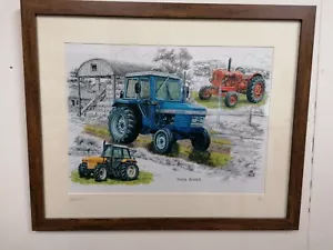 Large A3 Picture Print Leyland Nuffield Marshall Tractor Ltd Edition Framed - Picture 1 of 3