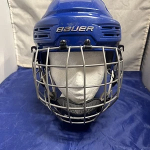 Bauer REAKT 200 S Ice Hockey Helmet Combo Size Small Blue 6 3/8”-7” 51-55.5cm - Picture 1 of 17