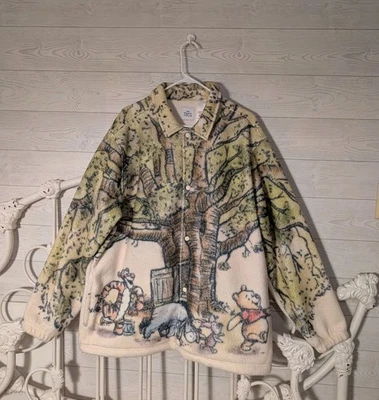 Chaqueta polar Winnie the Pooh AOP rara Disney XL agotada vintage años 90 Y2K  Foto 1 de 4