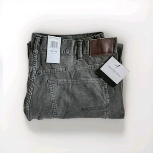 Calvin Klein Herren Relaxed Straight Cord Hose Grün Prescott Neu mit Etikett 40x30 Flach - Bild 1 von 8