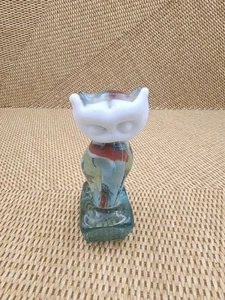 Vintage Summit Marmor Kunst Glas Handarbeit Kätzchen Katze Kätzchen Figur angewandtes Gesicht 4 Zoll - Bild 1 von 10